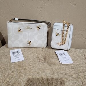 Coach Bee Wristlet and Card Case